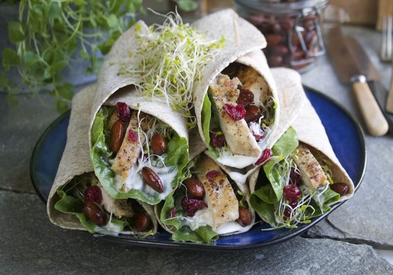 Kyllingwraps med ost og hvitløk – Hähnchenwraps mit Käse und Knoblauch