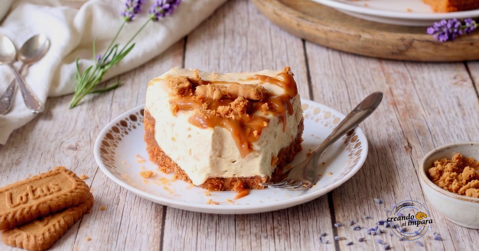 Cheesecake Lotus Biscoff sans cuisson (ultra crémeux et irrésistible 🤤)