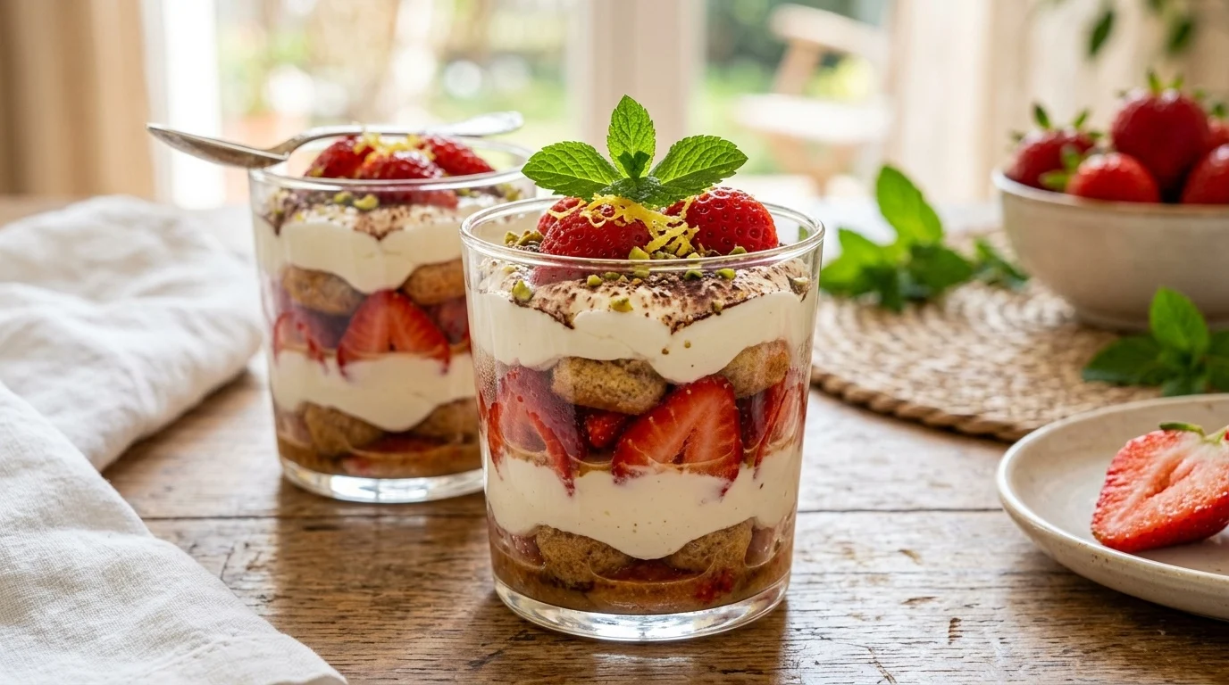 Dessert protéiné aux fraises