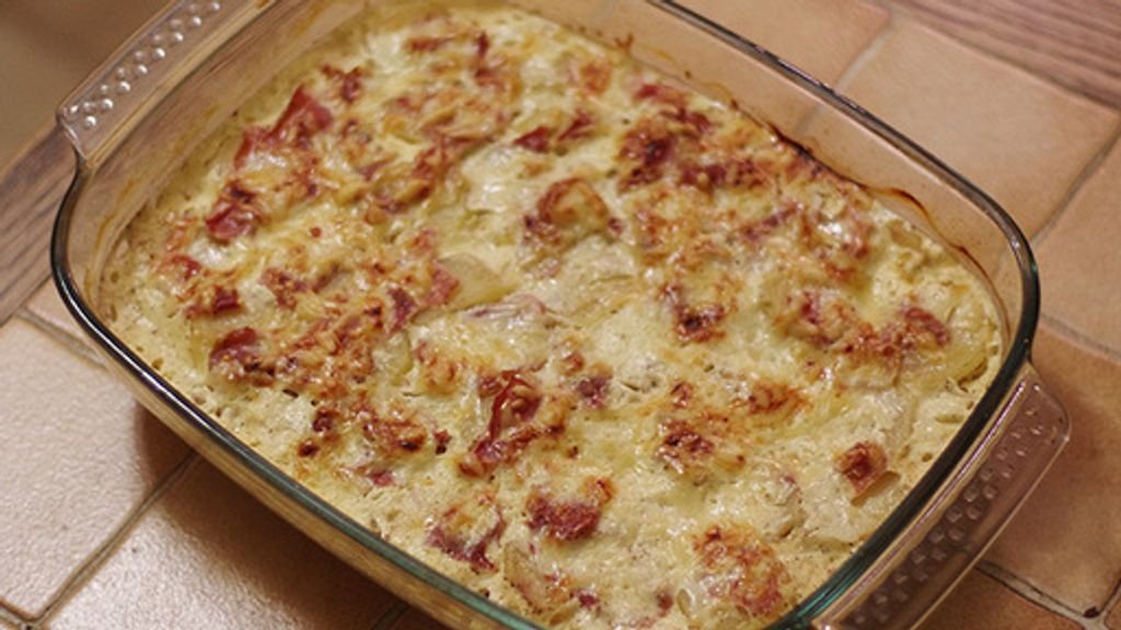 Gratin de pommes de terre au jambon