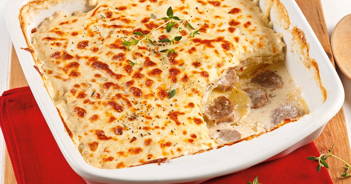 Gratin de pommes de terre au jambon